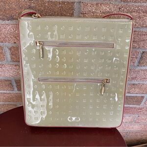 Arcadia Glossy Beige and Pink Crossbody Bag